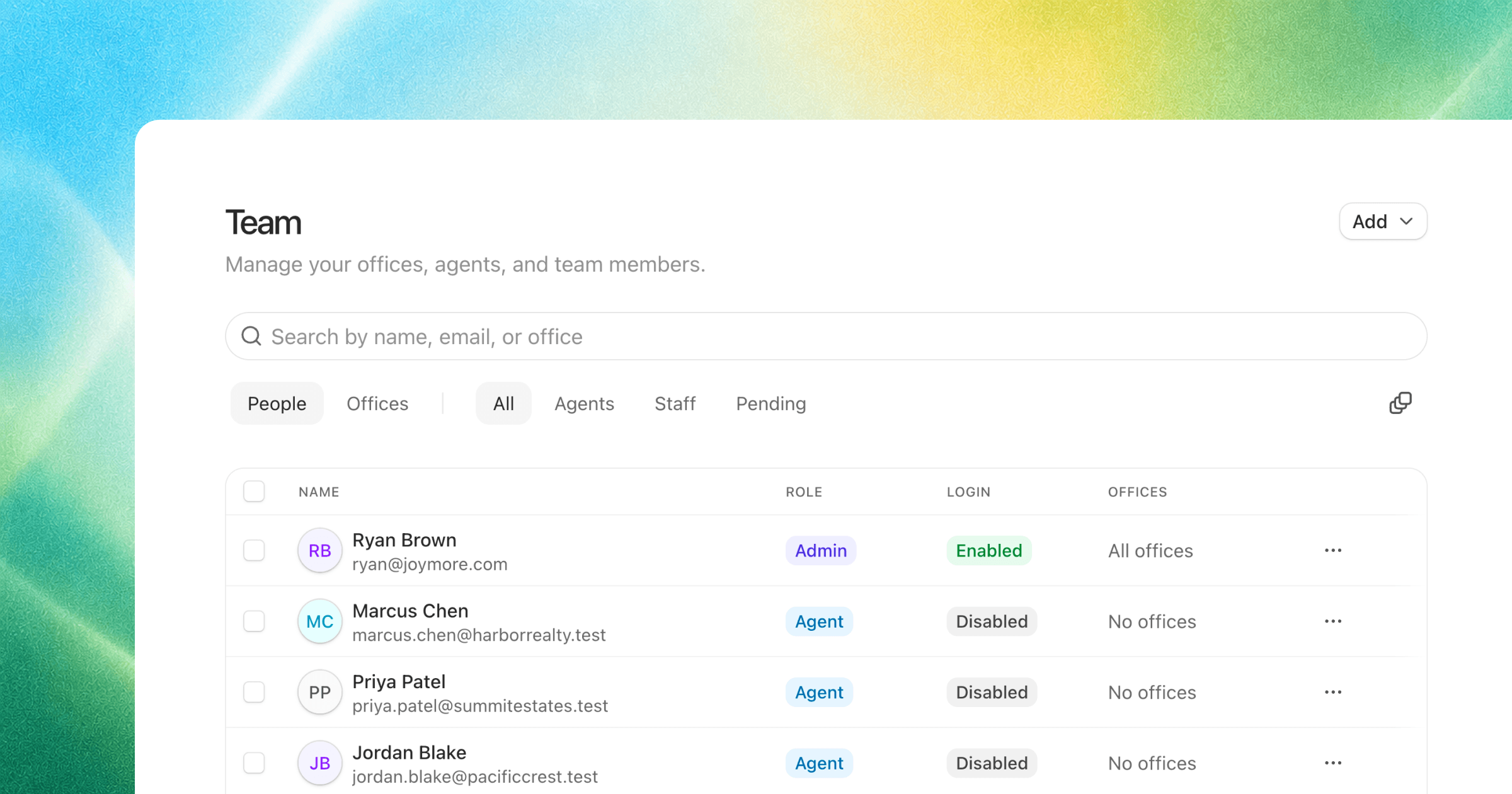 Office and Team Management