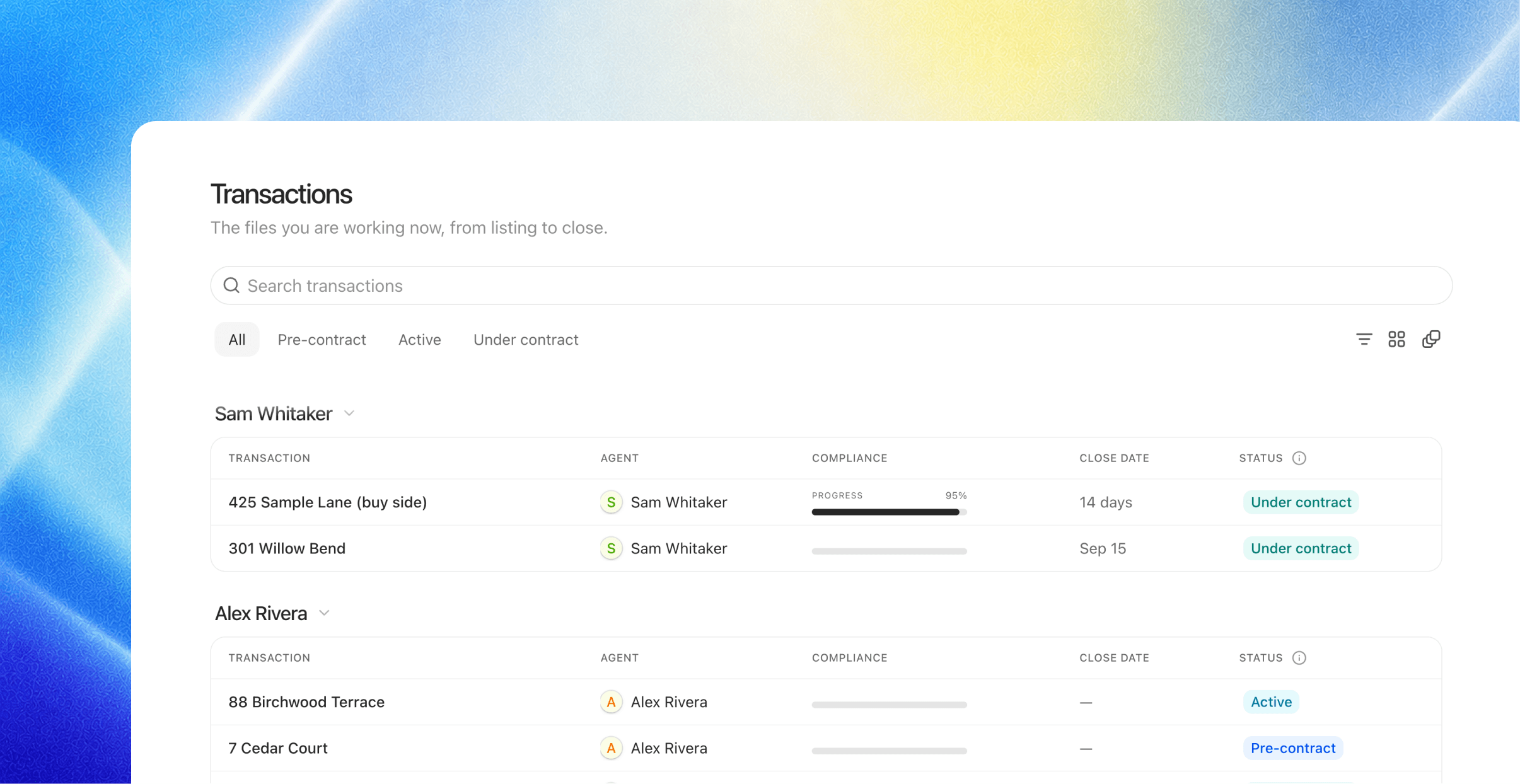 Transaction Improvements